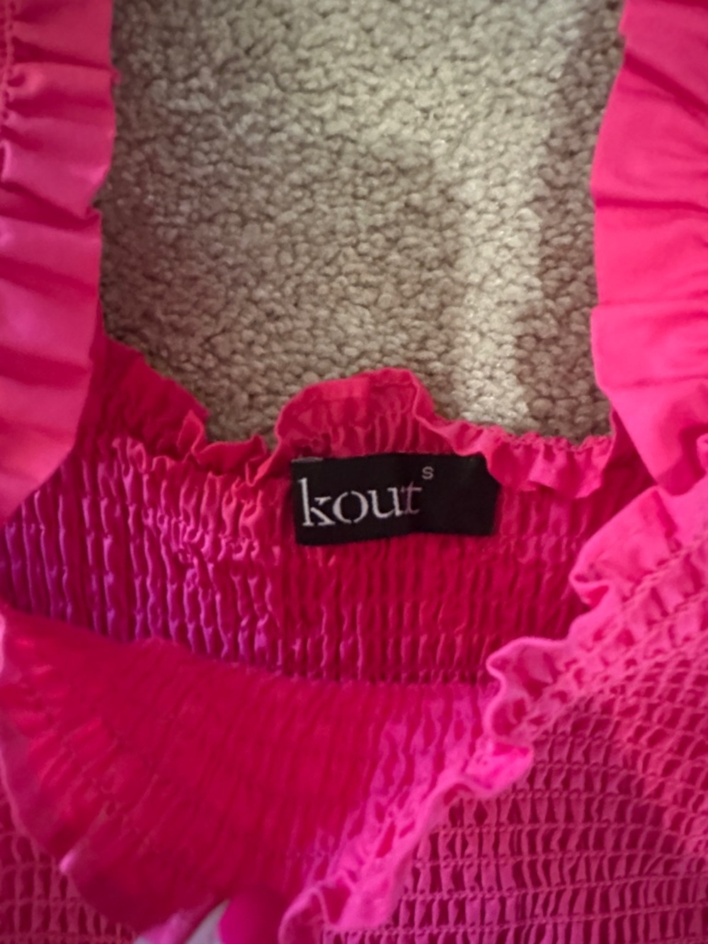 Smocked Ruffle Strap Maxi Dress - Hot Pink - Picture 3 of 6